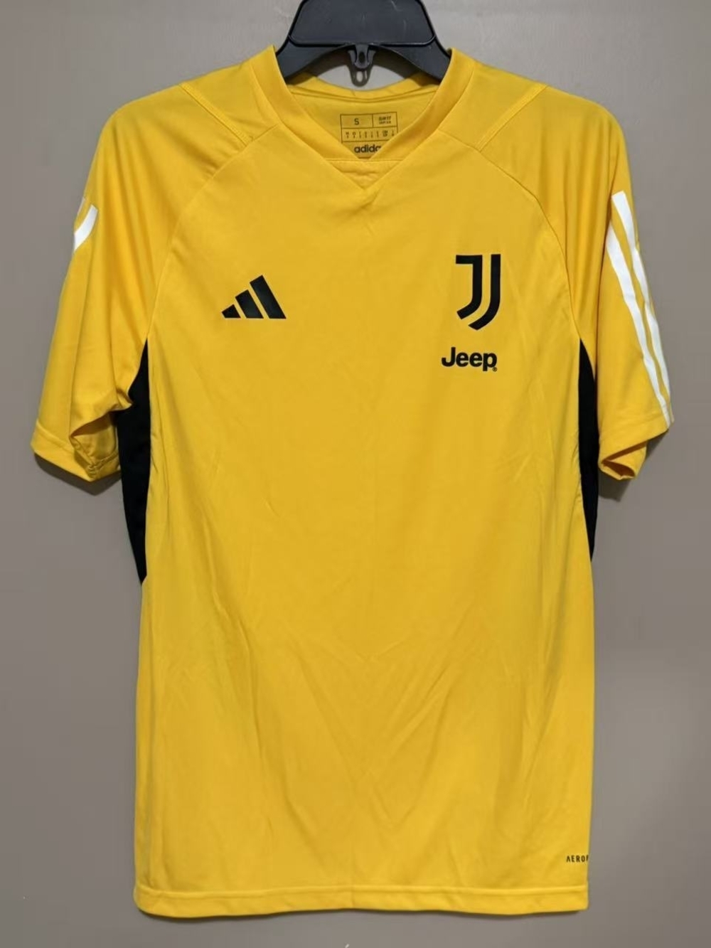 adidas Yellow Juventus Training Jersey with Black Logos